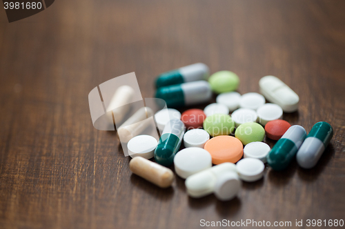 Image of close up of different drugs on table