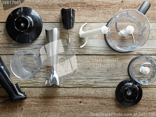 Image of smoothie blender on wooden table