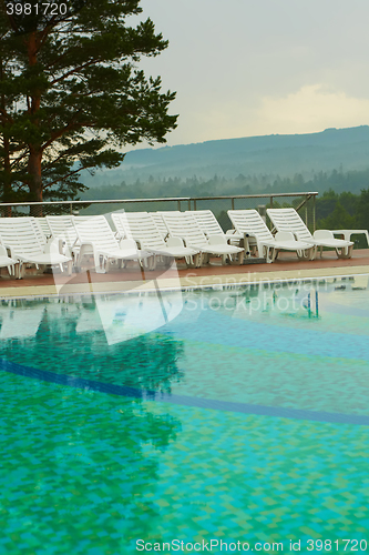 Image of swimming pool with blue water