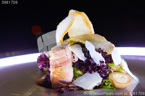 Image of Caesar Salad with bacon, chicken and quail eggs