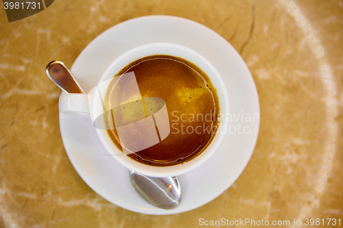 Image of Coffee cup. Top view