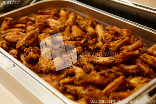 Image of buffet style food in trays