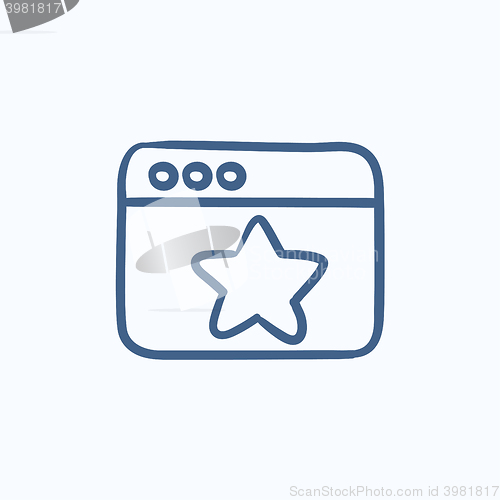 Image of Browser window with star sign sketch icon.