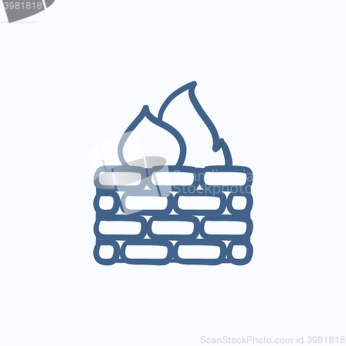 Image of Firewall sketch icon.