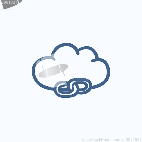 Image of Cloud computing sketch icon.