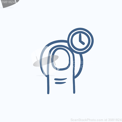 Image of Hold timer gesture sketch icon.