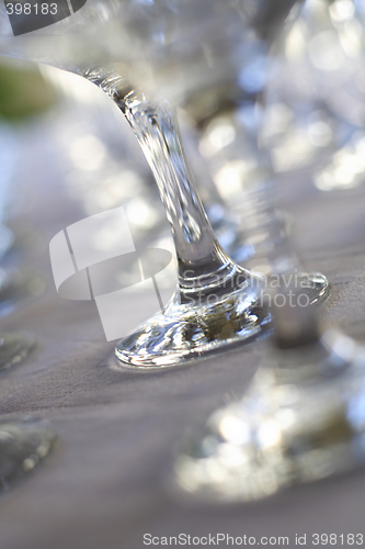 Image of Empty glasses on table