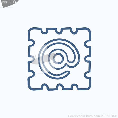 Image of Email sign sketch icon.