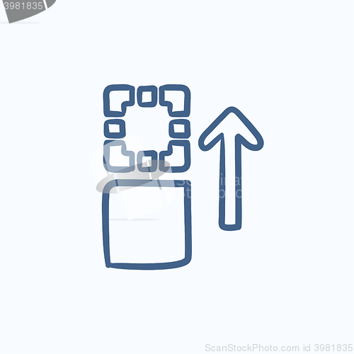 Image of Movement of files  sketch icon.