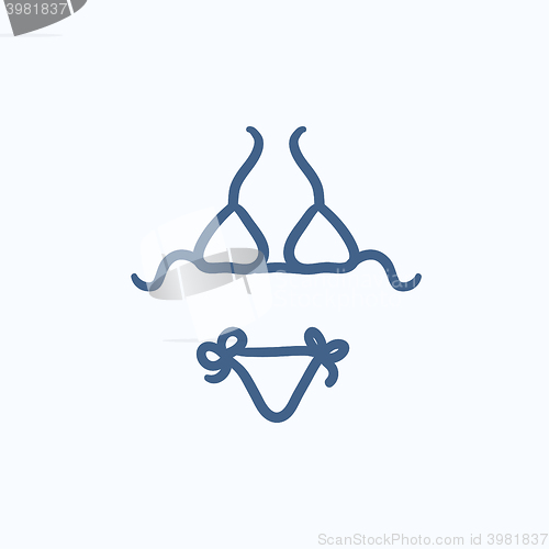 Image of Swimsuit for women sketch icon.