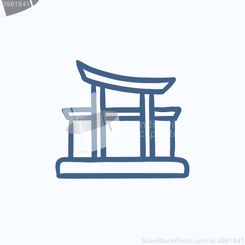 Image of Torii gate sketch icon.