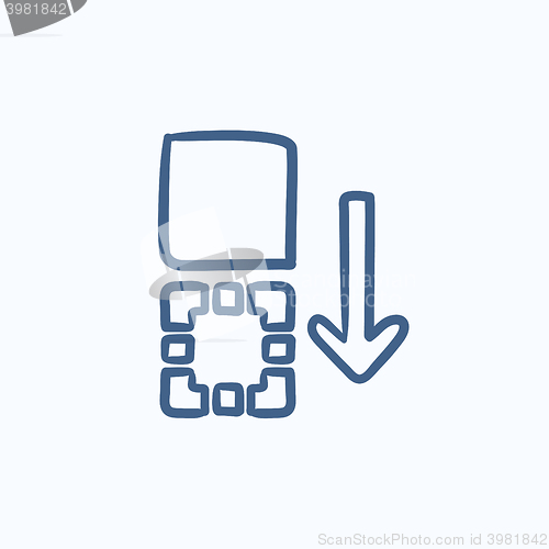 Image of Movement of files sketch icon.