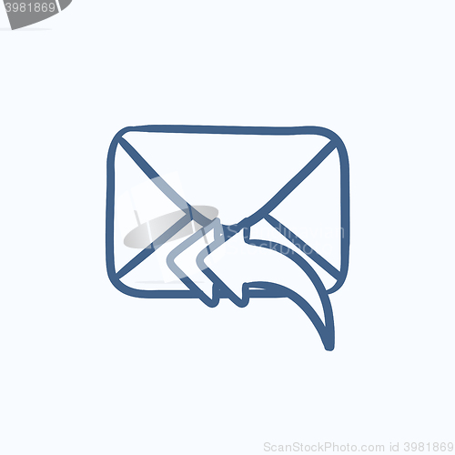 Image of Sending email sketch icon.