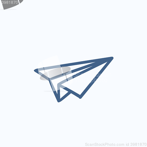 Image of Paper airplane sketch icon.
