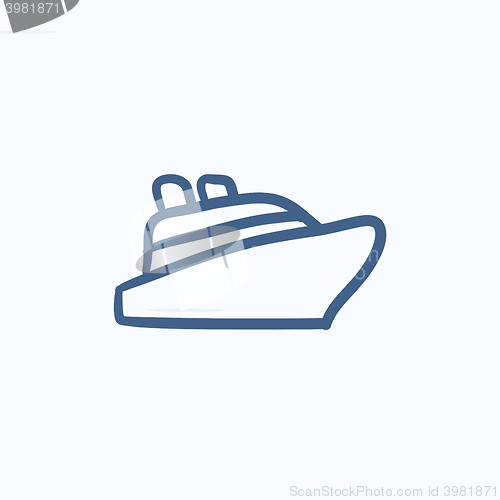 Image of Cruise ship sketch icon.