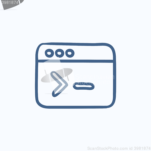 Image of Browser window with command line sketch icon.
