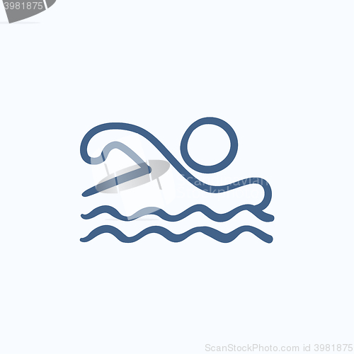 Image of Swimmer sketch icon.