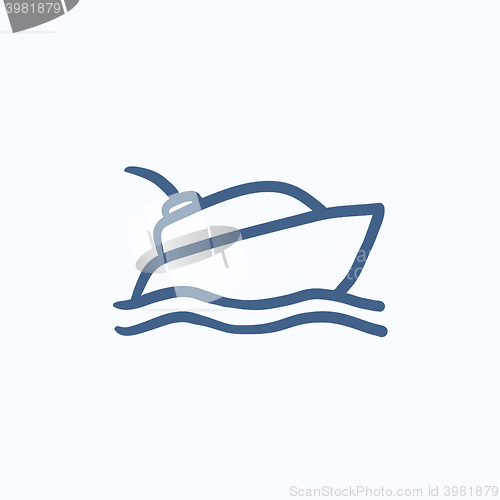 Image of Yacht sketch icon.