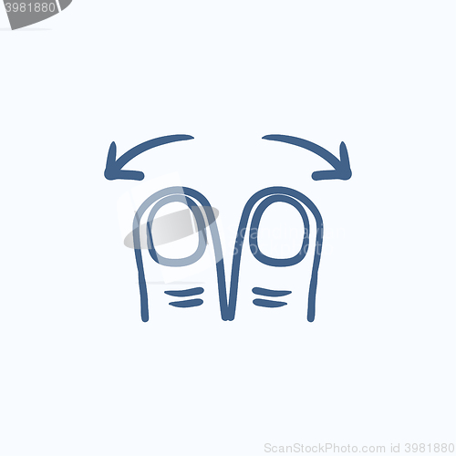 Image of Touch screen gesture sketch icon.