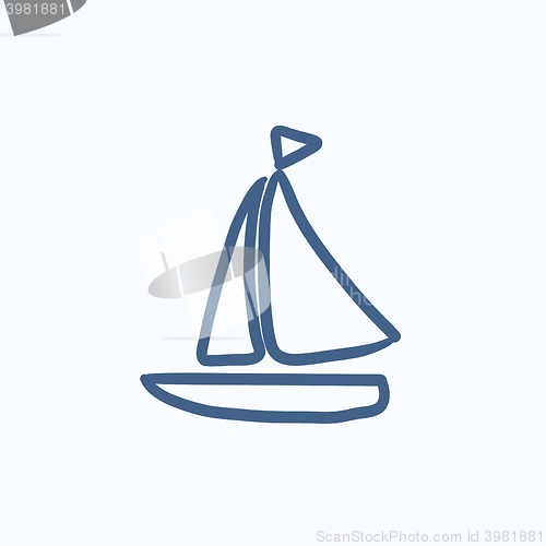 Image of Sailboat sketch icon.