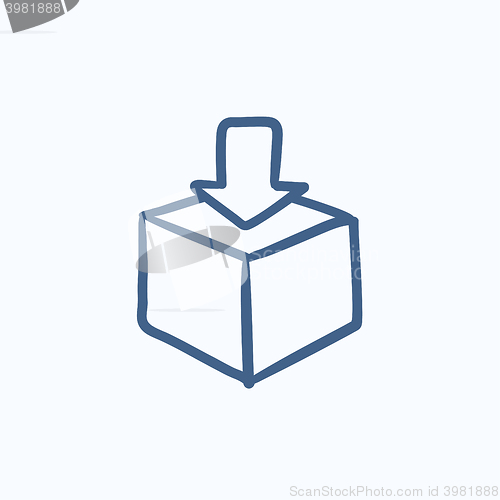 Image of Mail box sketch icon.