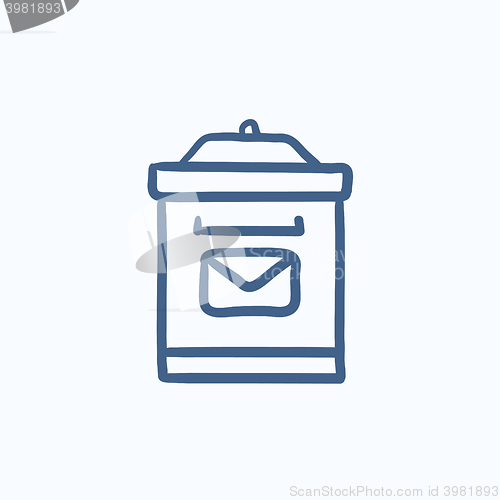 Image of Mail box sketch icon.