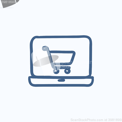 Image of Online shopping sketch icon. 