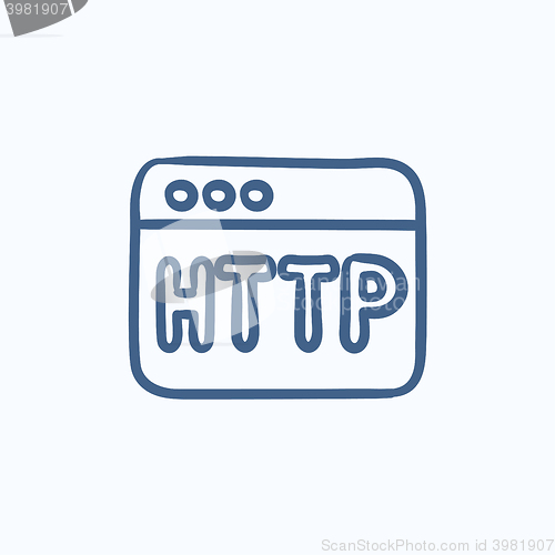 Image of Browser window with http text sketch icon.