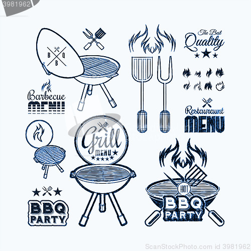Image of Barbecue grill drawn