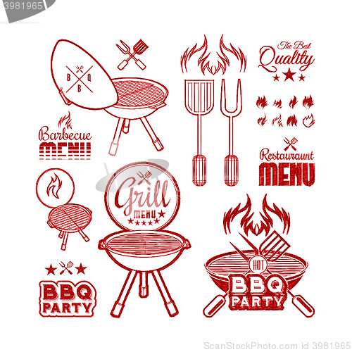 Image of Barbecue grill drawn