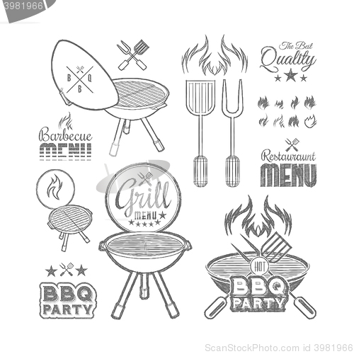 Image of Barbecue grill drawn