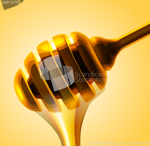 Image of Honey stick vector close up illustration