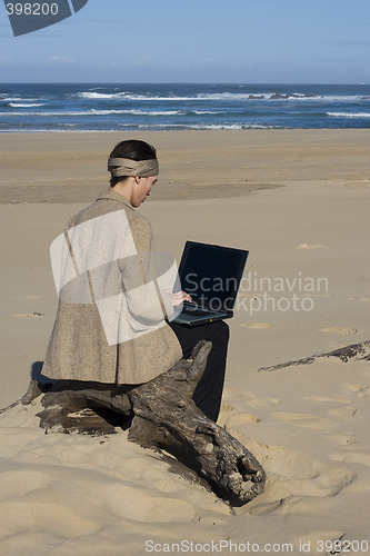 Image of Working at the beach