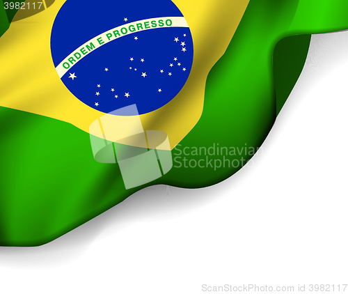 Image of Waving flag of Brazil, South America