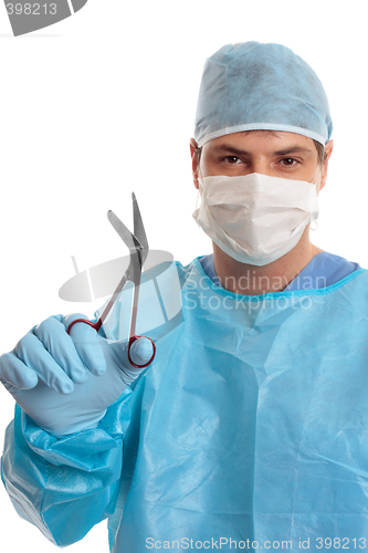 Image of Surgeon with surgical  scissors