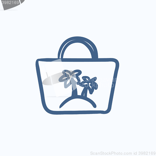 Image of Beach bag sketch icon.