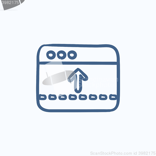 Image of Browser window with arrow up sketch icon.