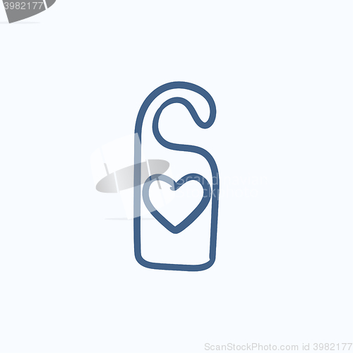 Image of Door tag with heart sketch icon.