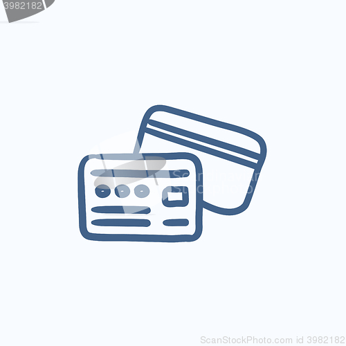 Image of Credit card sketch icon.