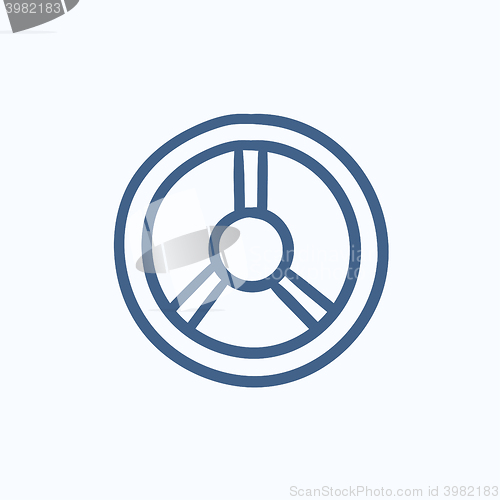 Image of Steering wheel sketch icon.