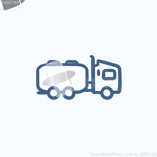 Image of Truck liquid cargo sketch icon.