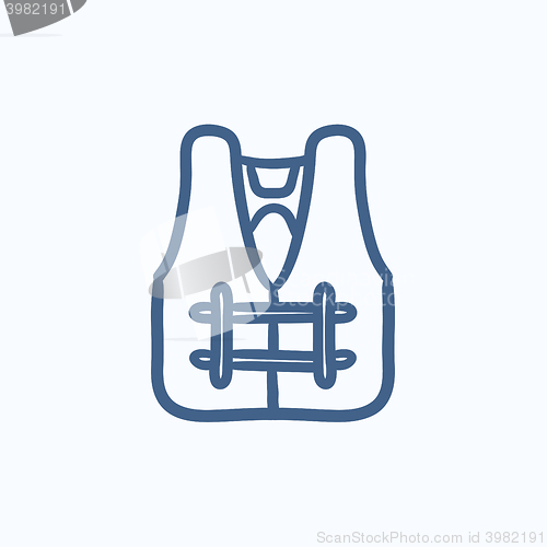 Image of Life vest sketch icon.