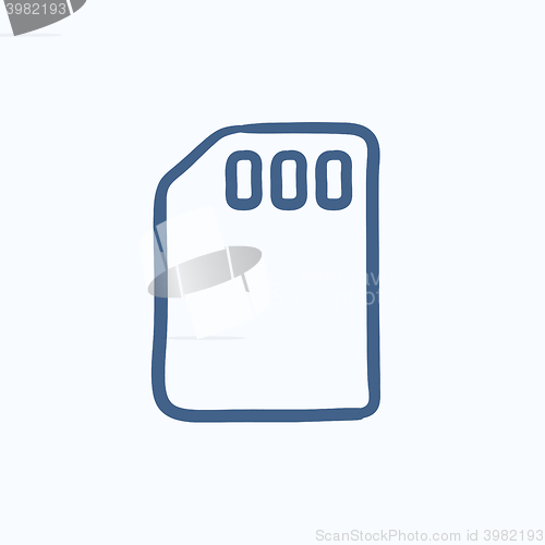 Image of Sim card sketch icon.