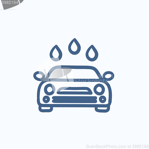 Image of Car wash sketch icon.