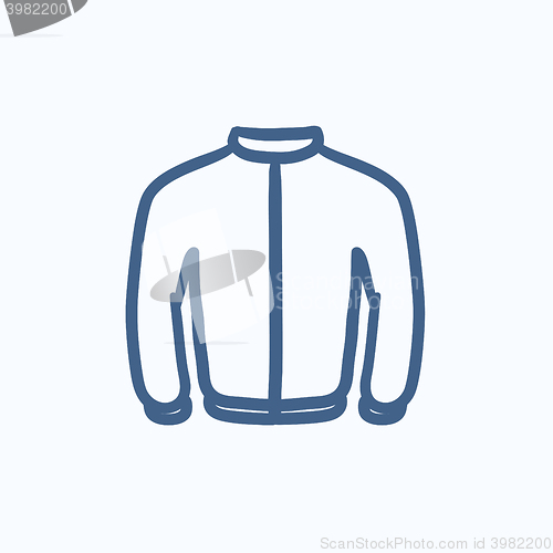 Image of Biker jacket sketch icon.