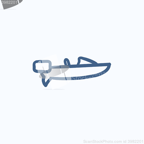 Image of Motorboat sketch icon.