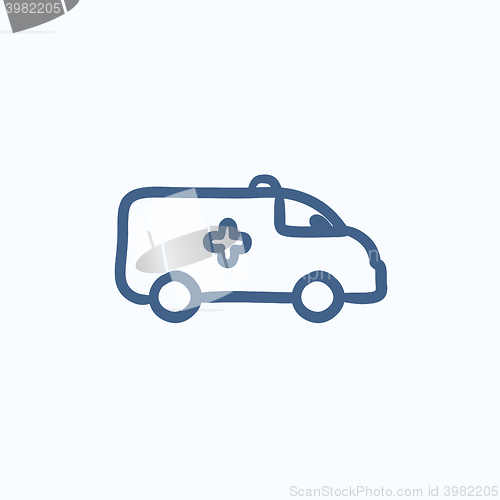 Image of Ambulance car sketch icon.