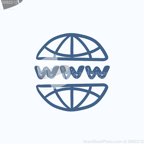 Image of Globe internet sketch icon.