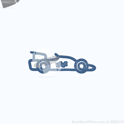 Image of Race car sketch icon.