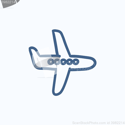 Image of Flying airplane sketch icon.